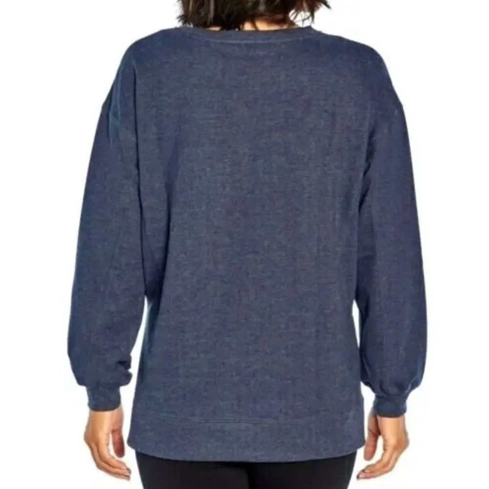 Wildfox Sweatshirt Crewneck Size Medium Social Long Sleeve Side Slits Soft - Picture 3 of 10